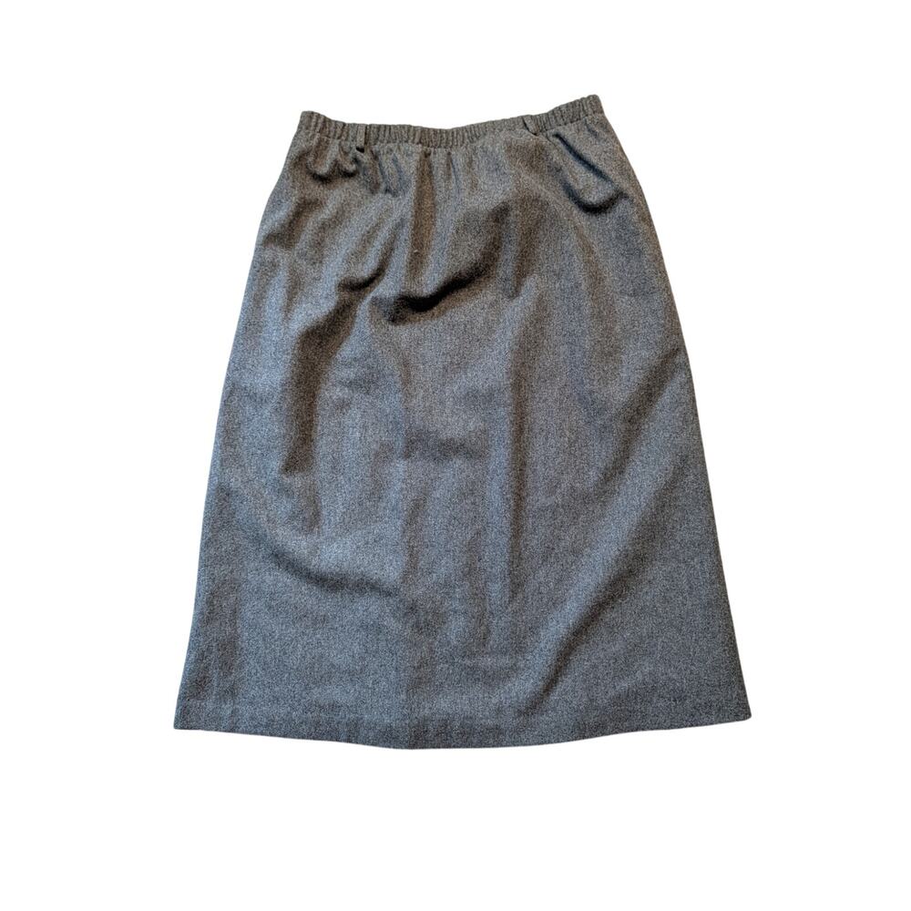 Orvis Vintage Size 16 Charcoal Grey 100% Wool Lined A-Line Midi Skirt USA Made